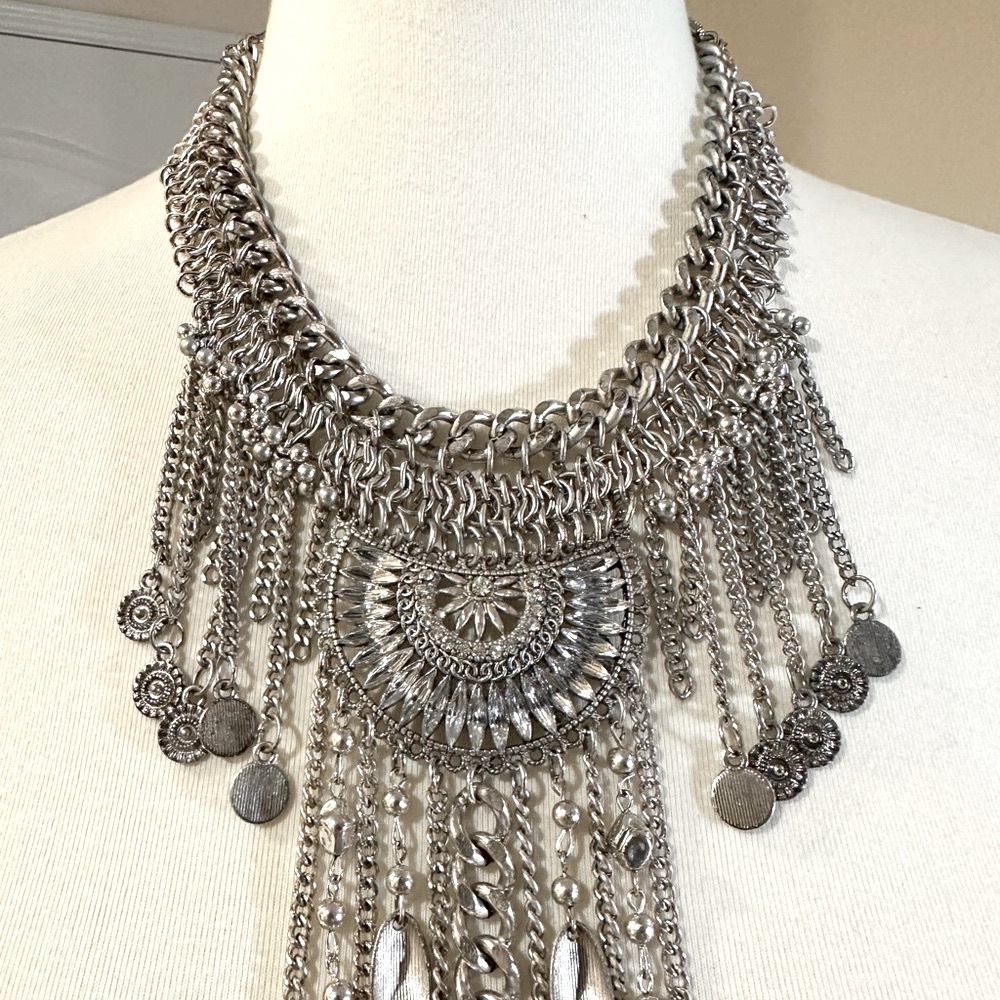 Stunning Silver Statement Necklace - image 2